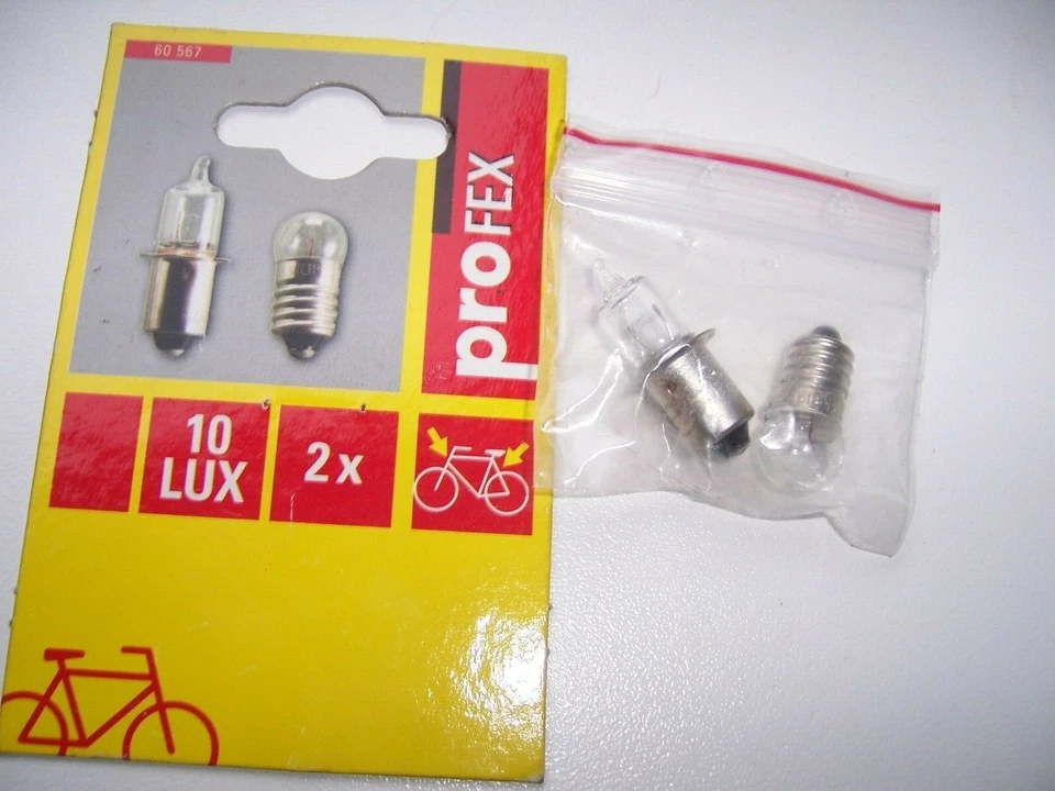 +++ 2 FAHRRAD-GLÜHBIRNEN für vorne + hinten- proFEX +++ - Bild 1 von 1