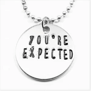 Haunting of Hill House You're Expected Hand Stamped Aluminum Necklace Handmade - Bild 1 von 3