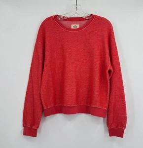 Marine Lagenlook Damen Sweatshirt rot Baumwollmischung strukturiert Rundhals Gr. L - Bild 1 von 6