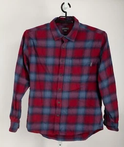 Eddie Bauer Shirt Mens Extra Large Red Blue Plaid Flannel Long Sleeves - Picture 1 of 8