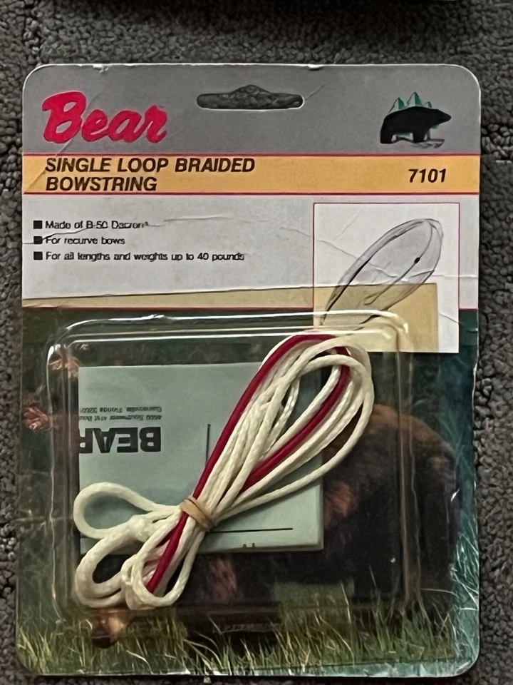 FRED BEAR SINGLE LOOP BRAIDED BOWSTRING #7101 RECURVE BOWS; LENGTH/WIDTH 2 40lbs - Image 1 of 1