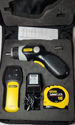 Destornillador inalámbrico Stanley 6 voltios/buscador de pernos y cinta de 16' probado funciona Foto 1 de 4