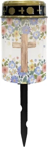 Cross Floral Cemetery Lights for Grave,Solar Garden Lights Cute Solar Pathway Li - Picture 1 of 12
