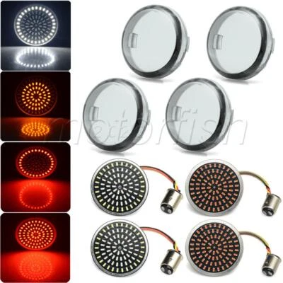 2" 81LEDs 1157 Front+Rear Turn Signal Light Insert+Clear Lens for Harley Touring - Image 1 of 4