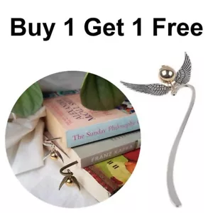 Book Marks Harry Potter Whistle Wings Golden & silver Snitch Metal Bookmark AU - Picture 1 of 28