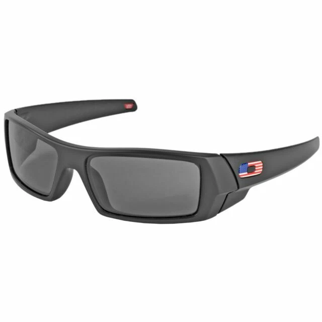 Oakley Men's Gascan Rectangular Sunglasses - Matte Black/Dark Violet Grey