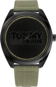 TOMMY HILFIGER BLACK / GREEN PLASTIC AND RUBBER WATCH 1792040 - Picture 1 of 3