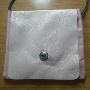 Handcrafted Leather Crossbody 7" x 6 1/2" Purse Pink New - Picture 1 of 5