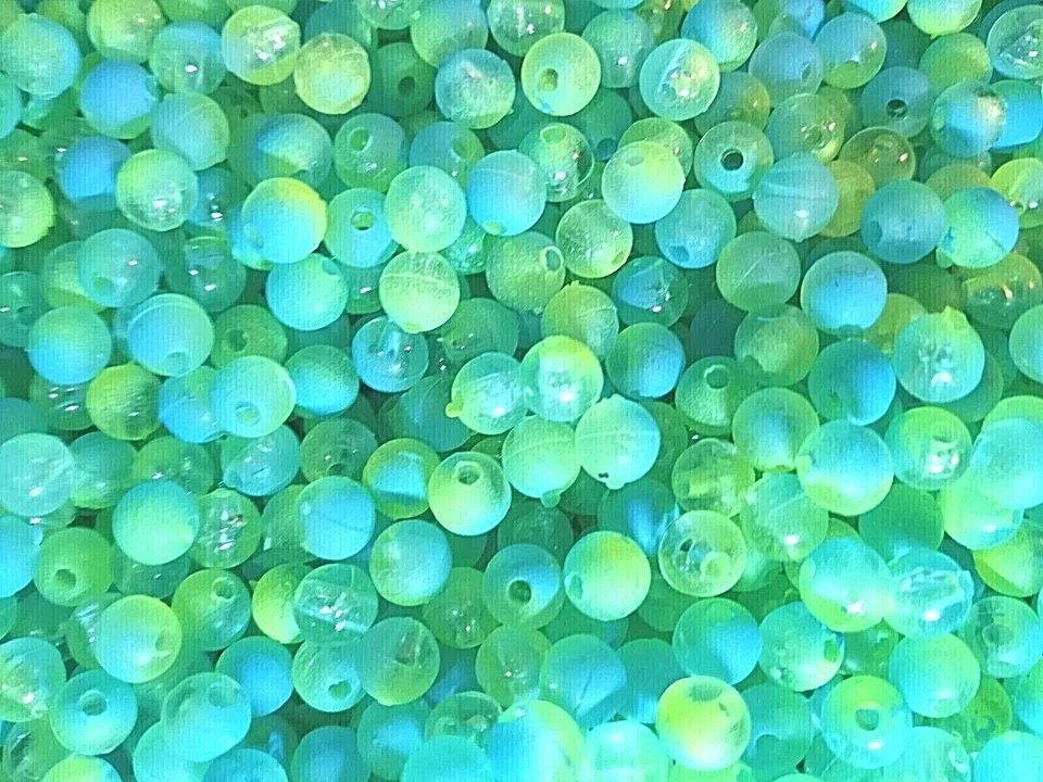 MAD RIVER CUSTOM FISHING TACKLE LAGOON BLUE SPECKLED SUPER UV Trout & Steelhead Beads 6mm, 8mm, 10mm, 12mm