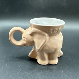 Frankoma Pottery Elephant Planter GOP Bush Quayle 1989 Great Elephant Trunk Up - Picture 1 of 5