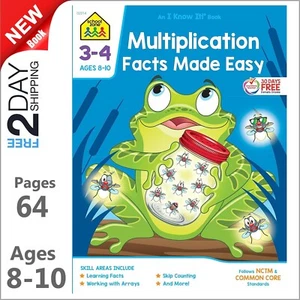 3rd 4th Grade Math Workbook Multiplication Practice Book for Kids Ages 8 to 10 - Picture 1 of 7
