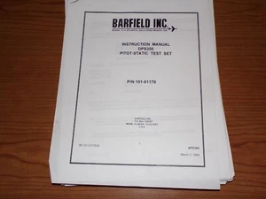 Barfield Pitot Static DPS350 Test Set Manual 101-01170 - Picture 1 of 5