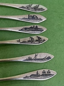 Antique Museum pice Iraqi niello Sterling Spoons 98 Grams T - Picture 1 of 7