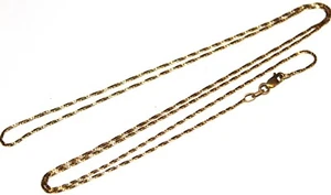 Solid 14K yellow gold marked 14K 24inch Ventian box chain flawless necklace #18 - Picture 1 of 3