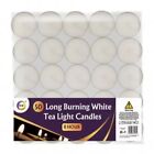 8 Hour Burning Time Tea Lights Candles (50 Pack) - White Christmas Party Decor