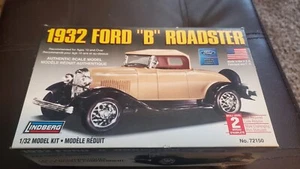 Vintage Lindberg 1932 Ford "B" Roadster Modell Auto Kit #72150 Neu Versiegelte Teile - Bild 1 von 2