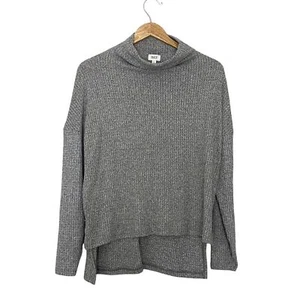 Neu mit Etikett BKE grauer gerippter Strick Wasserfallausschnitt High-Low meliert grau Pullover Oberteil Gr. Small - Bild 1 von 8