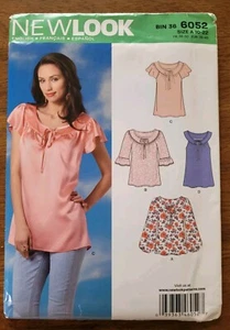 Women's Blouses Tops New Look 6052 Sewing Pattern Size 10-22 UNCUT - Picture 1 of 3