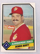 1989 Albuquerque Dukes-TCMA Minor League Baseball Card-Dennis Burtt