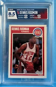 1989-90 FLEER #49 DENNIS RODMAN- HGA 8.5 Detroit Pistons - Picture 1 of 1