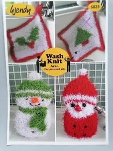 CHRISTMAS CLOTHS & SPONGES, 4 designs - WENDY Knitting Pattern 6023 - Picture 1 of 6