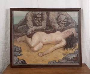 Ninfa addormentata e guardiani di pietra, fantasia mitologica, artista Goncharenko - Foto 1 di 14