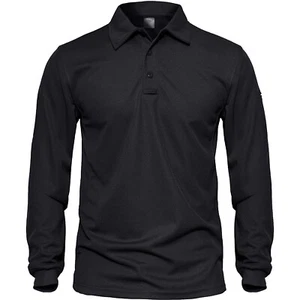 Men's Long Sleeve Polo Shirts Quick Drying Golf Sports Team Work Casual T Shirts - Picture 1 of 7