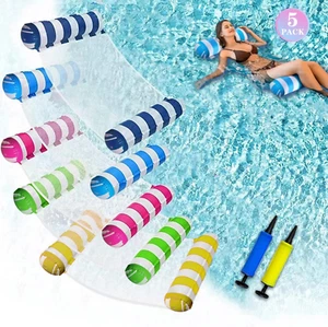 5Pk XL Pool Floats – 4-in-1 Hammock, Chair, Drifter, Saddle, Non-Stick PVC - Picture 1 of 12