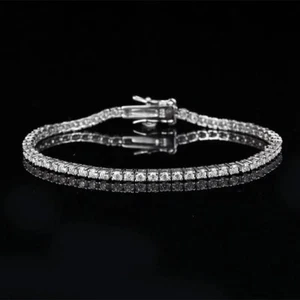 2.3ct Tennis Bracelet Diamond Test Pass Lab-Created LED Gift Box 0.03ct Stones - Picture 1 of 7