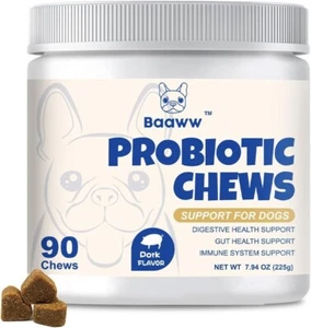 Probiotics for Dogs, Support Gut Health, Diarrhea, Seasonal Allergies, Pork Chew - Picture 1 of 8