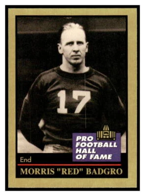 1991 Enor Pro Football HOF 5 Morris "Red" Badgro New York Giants - Image 1 of 2