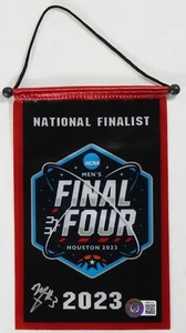 Micah Parrish Signed 2023 SDSU Aztecs NCAA Houston Final 4 Mini Banner BAS COA - Picture 1 of 24