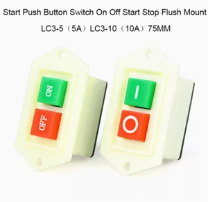 Start Push Button Switch On Off Start Stop Flush Mount LC3-5(5A)LC3-10(10A)75MM - Picture 1 of 7
