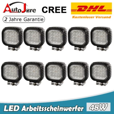 LED Arbeitsscheinwerfer CREE 10 X 48W 12V 24V Auto Strahler Traktor Scheinwerfer - Bild 1 von 4