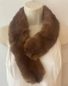 Alaska Arctic Fur Vintage Brown Mink Fur Collar 30" X 3" NICE! - Picture 1 of 16