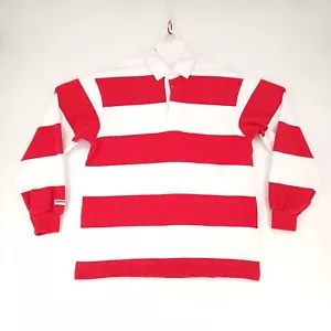 Barbarian Rugby Wear Herren L rot weiß Baumwolle hergestellt in Kanada Rugby Trikot Shirt - Bild 1 von 12
