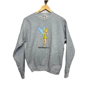 VINTAGE Walt Disney World Kids Sweatshirt XL Gray Tinker Bell Sweatshirt - Picture 1 of 6