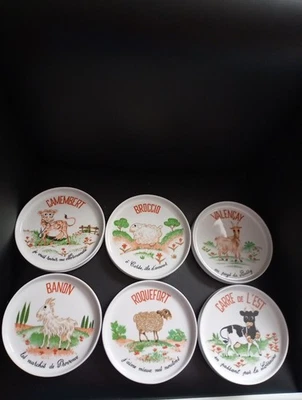 Lot de 6 Assiettes à Fromage Porcelaine L'hirondelle Diamètre 15 état neuf - Imagen 1 de 4