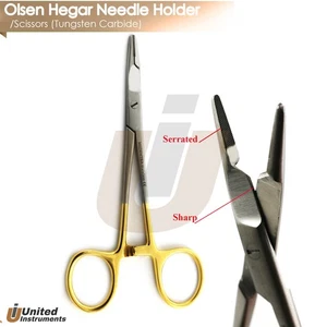 Dental TC Olsen Hegar Needle Holder Suture Scissor Surgical Veterinary Forceps - Picture 1 of 4