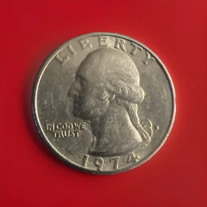 1974 D Washington Quarter Filled D, Off Struck, and INDENTATION ON Lliberty - Picture 1 of 4