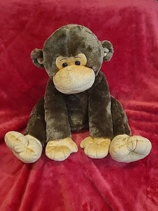 Toys R Us Brown Monkey Chimp Plush Tan Face Feet 21" Large Stuffed Animal Floppy - Picture 1 of 11