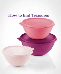 L6) BRAND NEW TUPPERWARE WONDERLIER BOWLS SET OF 3 PINK AIRTIGHT 1.1L 1.7L 2.5L - Picture 1 of 2