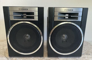 Vintage Fisher PH463 Pair of Stereo Speakers High Fidelity Black Tested WORKS - Picture 1 of 8