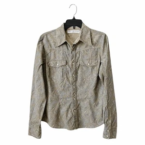 Tommy Hilfiger Paisley Pearl Snap Shirt Damen Gr. M hellbraun Cord Western - Bild 1 von 6