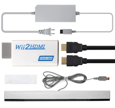 4 in 1 Wii to HDMI Adapter + Power Cord + Sensor Bar + HDMI Cable - Compatibl... - Image 1 of 4