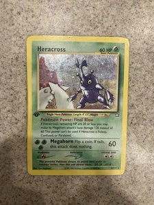 Heracross 6/111 Neo Genesis 1st Edition Holo Pokemon Card / LP-MP - Picture 1 of 2