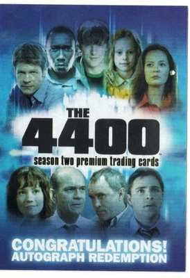 The 4400 Season 2 Inkworks AR-1 Autograph Redemption Card CLEAN - Image 1 of 3