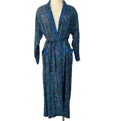 Victoria's Secret Vintage 70s Crown Label Robe Paisley Colorful Print S/M - Image 1 of 4
