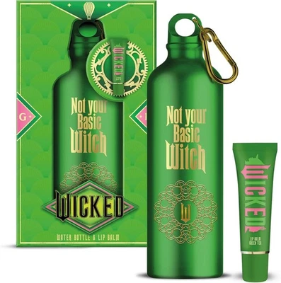 Wicked Gift Set Not Your Basic Witch Green 750m Water Bottle & Lip Balm - Image 1 of 4