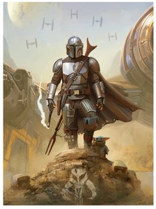 2020 Pablo Olivera New Chapter Foil Art Print /150 Mandalorian Grogu - Picture 1 of 1